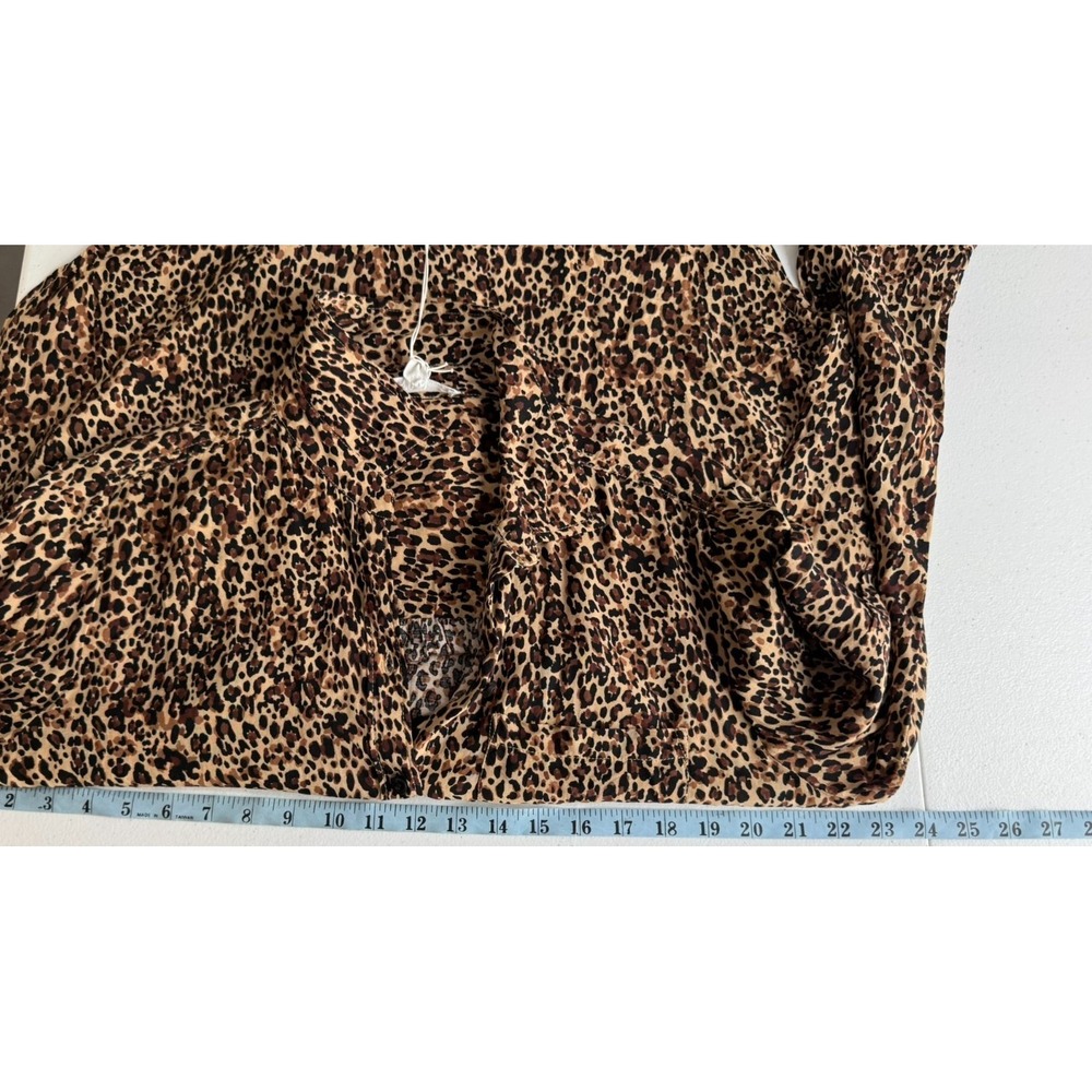 Beach Lunch Lounge Top Womens L Leopard Animal Print Casual Relaxed Art - Picture 3 of 9